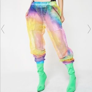 Rainbow walker mesh joggers